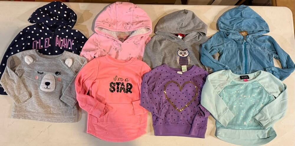 Girls' Hoodie and Sweatshirt Lot of 8 Size 3T